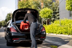 Chauffeur car hire with luggage space